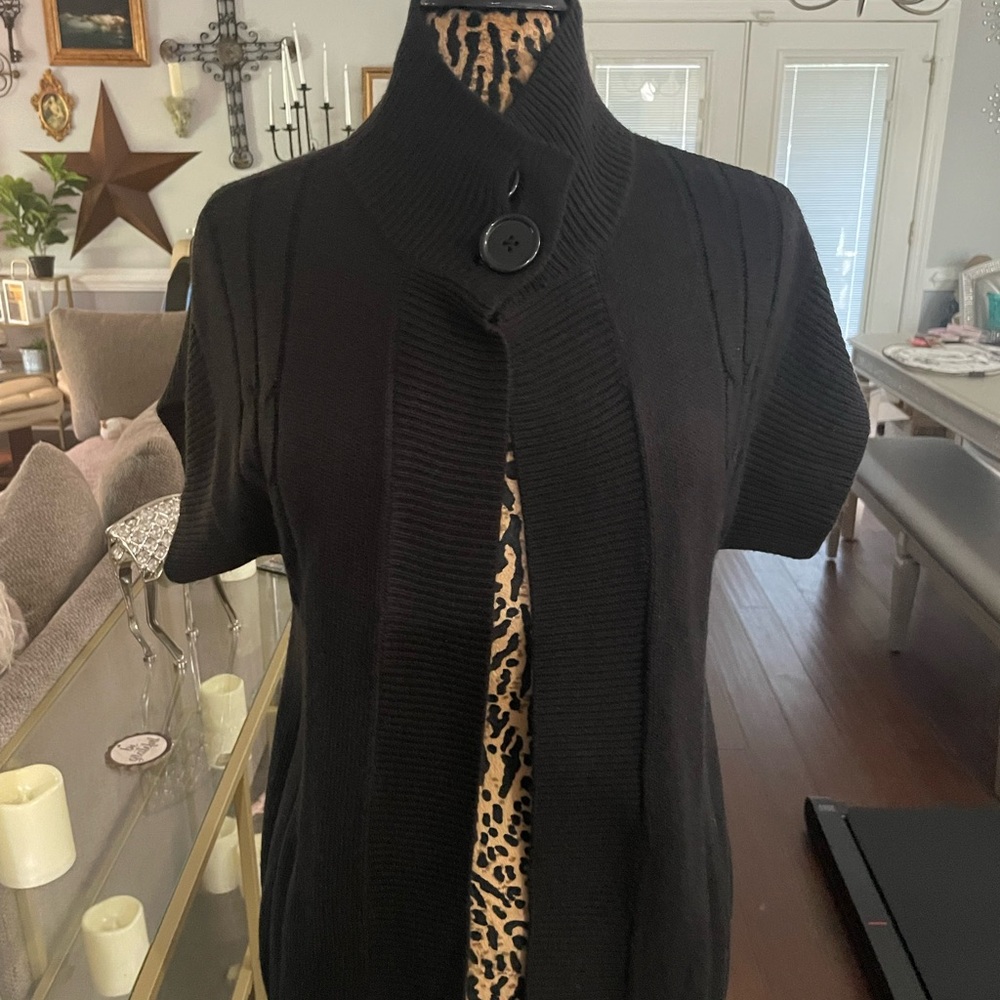 Black Button-Up Women's Top